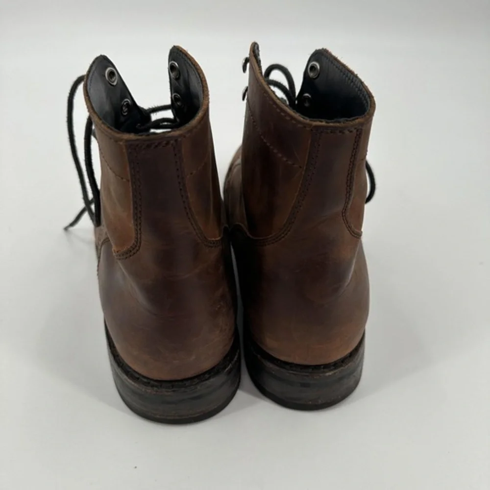 Men's Brown Leather Lace-Up Boots